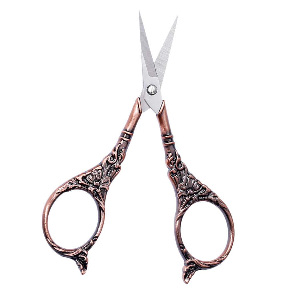 Vintage Style European Stainless Steel Tailor Scissors for Sewing Red