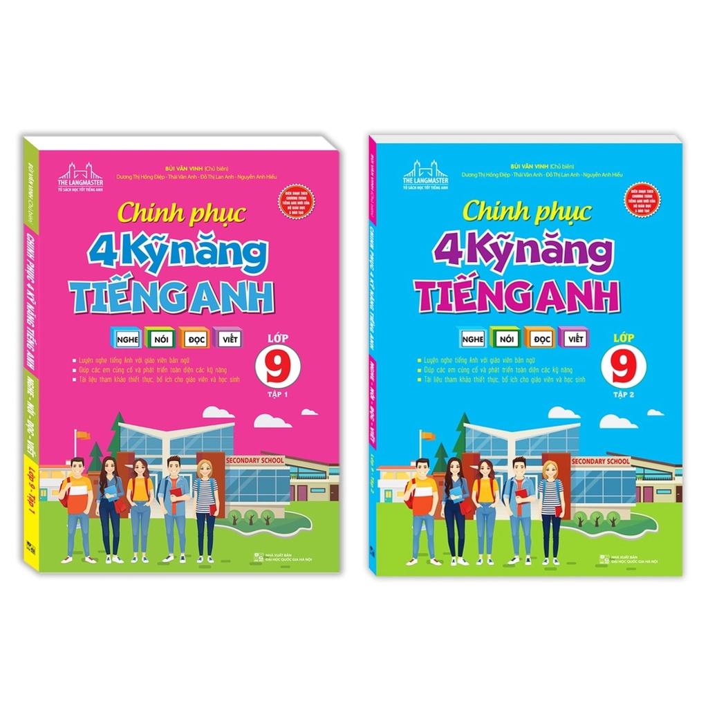 Sách - Combo 2 cuốn Chinh phục 4 kỹ năng tiếng nghe - nói - đọc - viết lớp 9