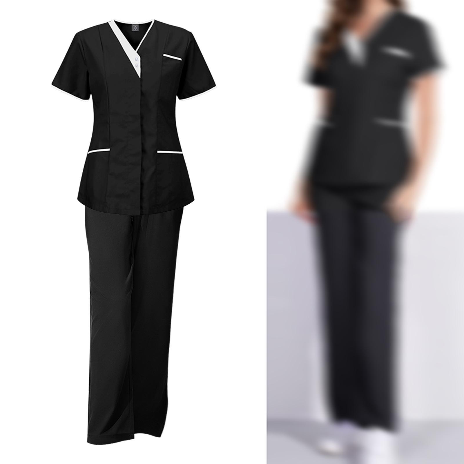 Nursing Uniforms Women Scrubs Sets for Beauty Salon Cosmetology Pet Grooming