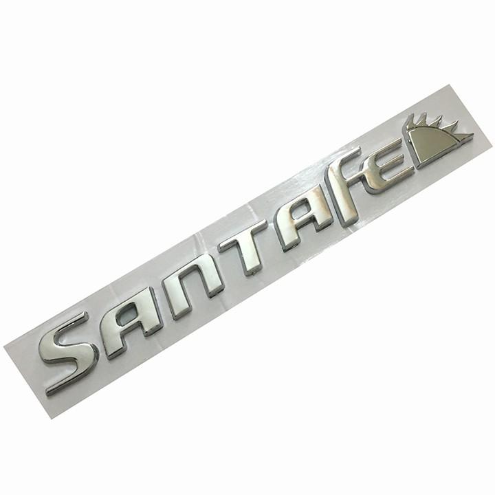 Tem Logo Chữ Nổi SANTAFE Dán Đuôi Xe - Đẹp
