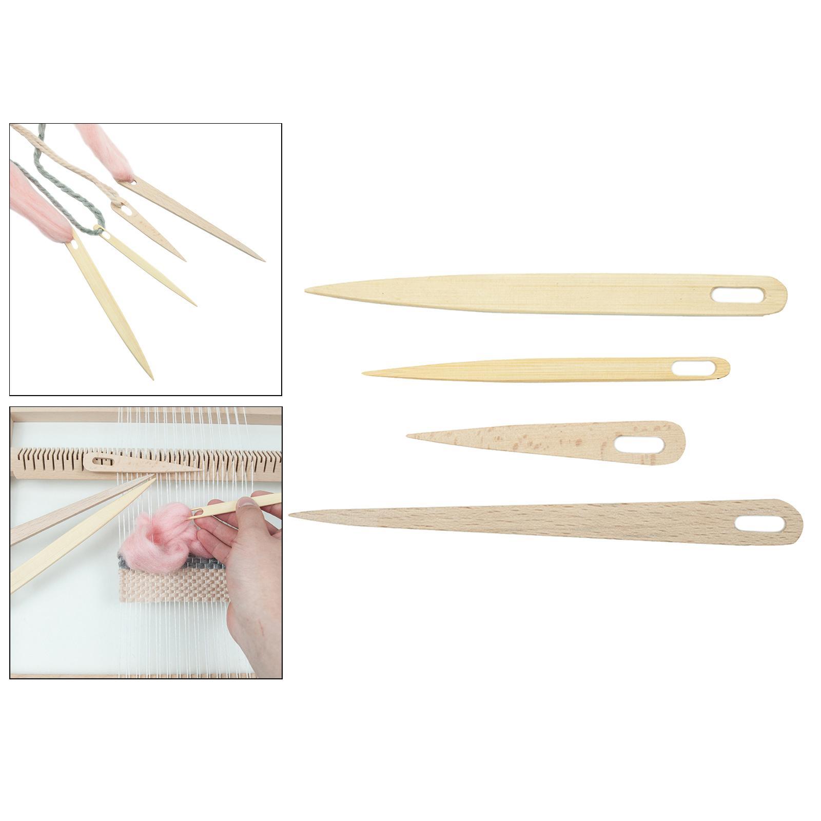 4pcs Wooden Weaving Knitting Shuttle Stick DIY Tapestry Making Tool