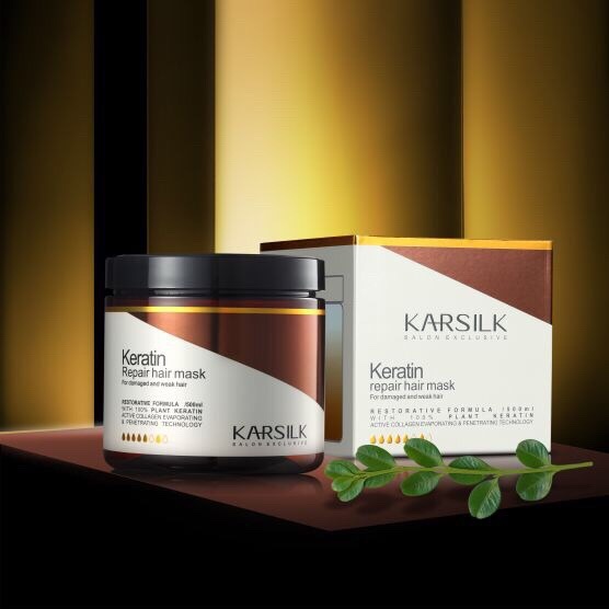 Kem hấp ủ Karsilk Keratin Repair hair mask phục hồi tóc hư tổn (Keratin tươi)  800ml