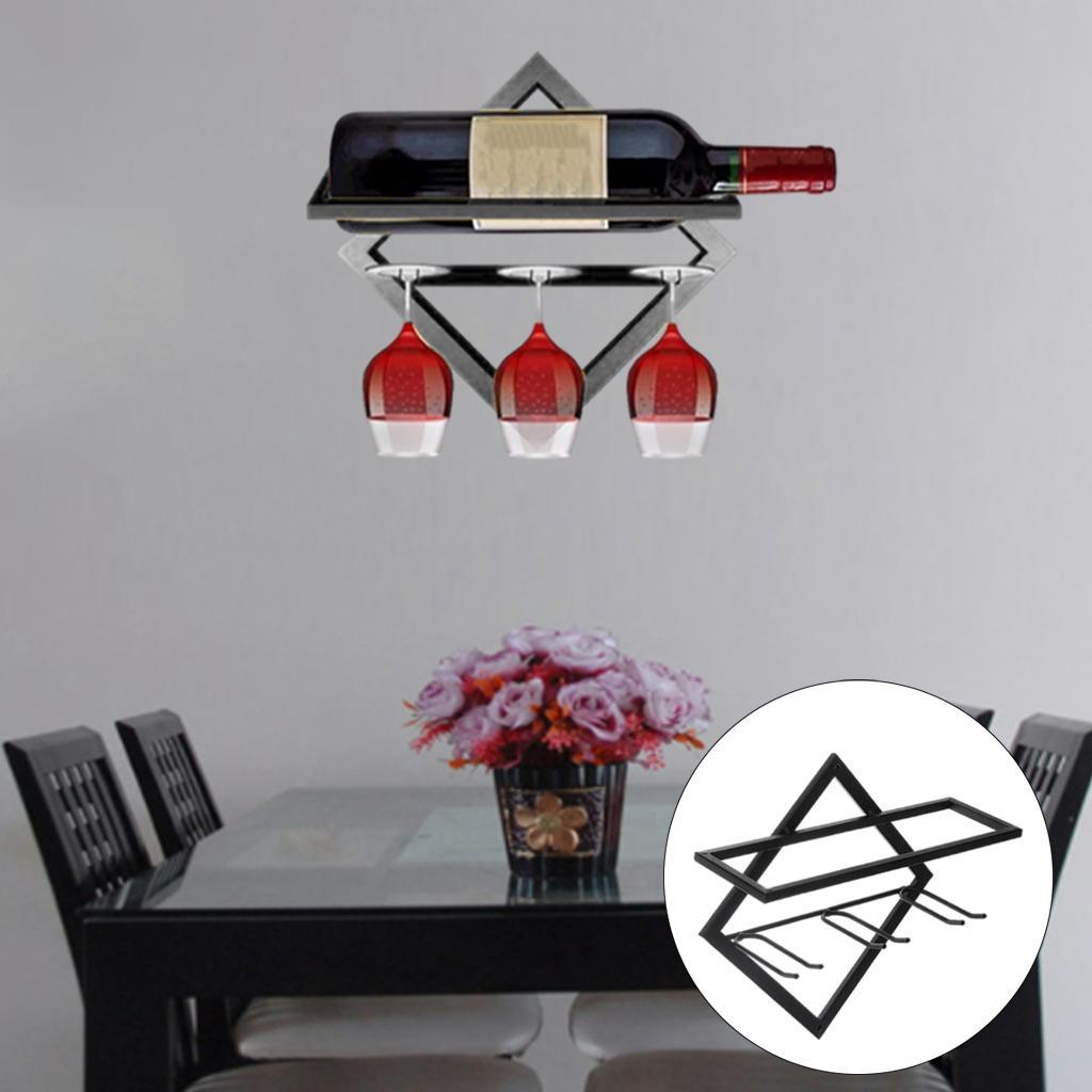 2x Steel Wall Mounted Wine Rack Towel Storage Holder Organizer Shelf Kitchen