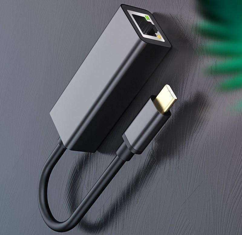 Cáp USB Type-C to Lan Gigabit kết nối mạng internet cho Máy tính, Điện thoại