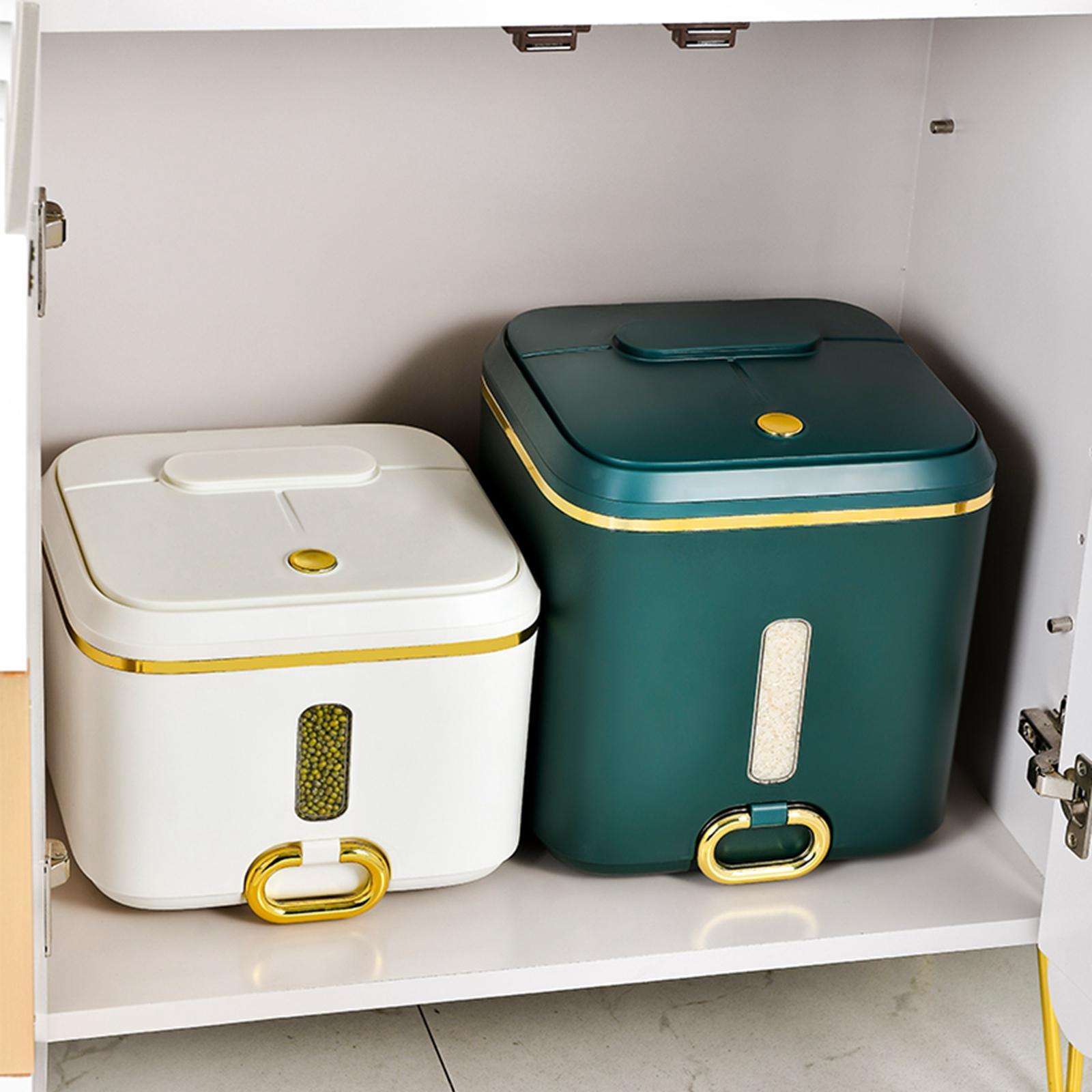 Rice Storage Containers,Plastic Dry Food Storage Boxes with Seal Locking Lid for Flour, Sugar, Kitchen, Pantry