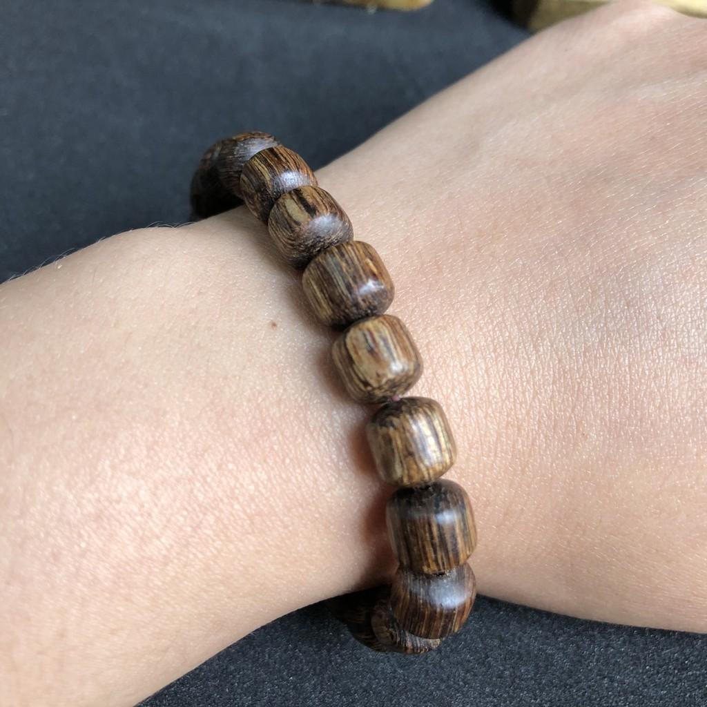 VÒNG TAY TRẦM HƯƠNG SÁNH CHÌM TỰ NHIÊN HẠT TRÚC BẦU 8MM - LINH MỘC HƯƠNG
