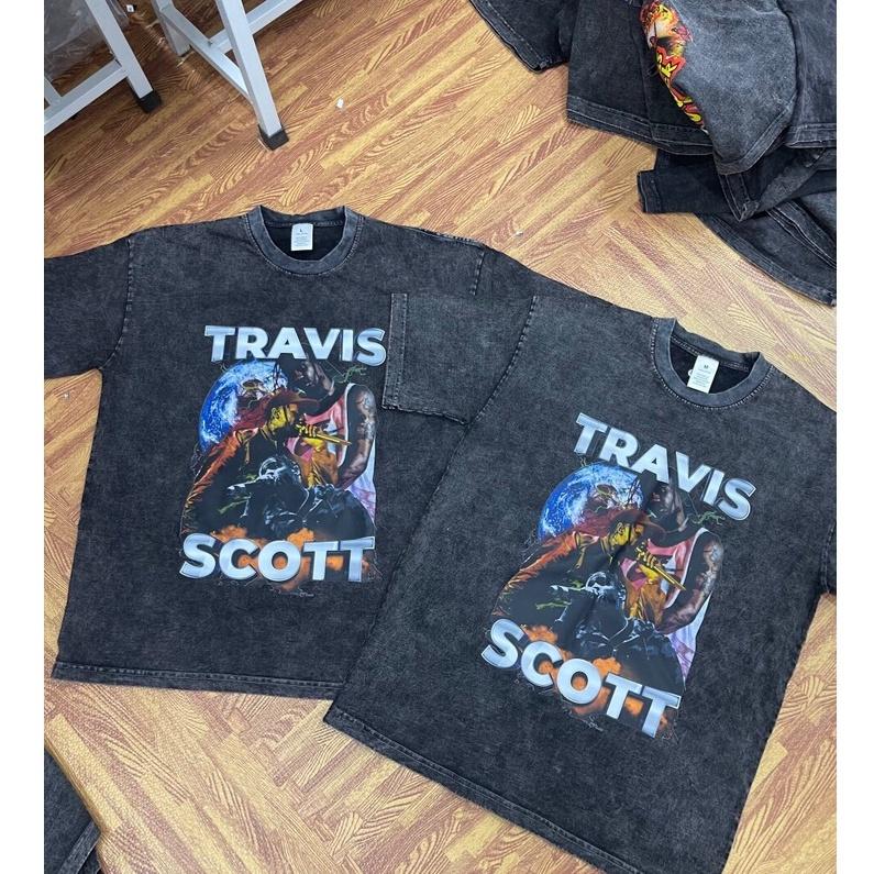 Áo thun loang đen nam nữ TRAVISSCOTT chất liệu cotton 100% mát mẻ kiểu dáng unisex