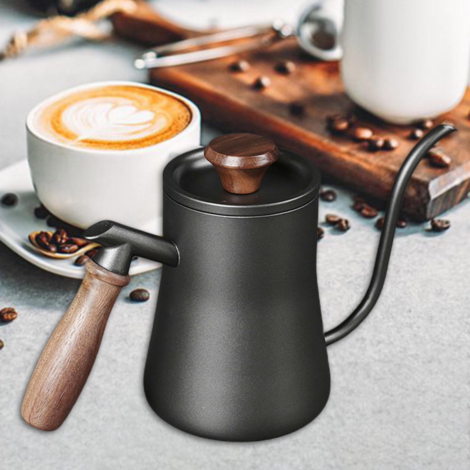 550ml Drip Kettle Wooden Handle Pour Over Coffee Pot Tea Kettle