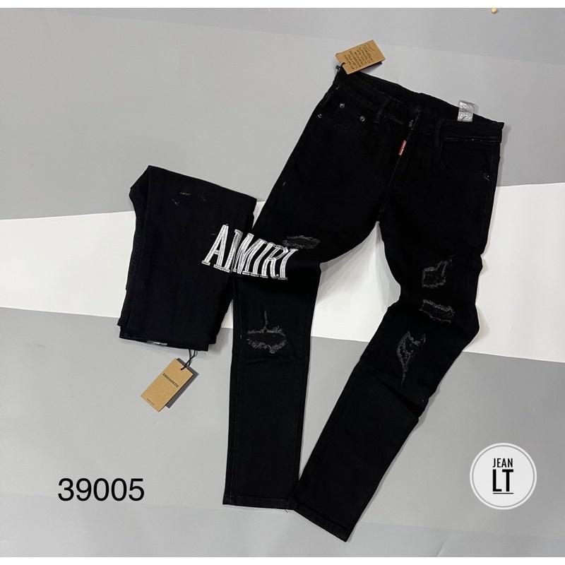 Quần bò AMIRI chữ thêu ở đùi - Quần bò nam đẳng cấp QJ69