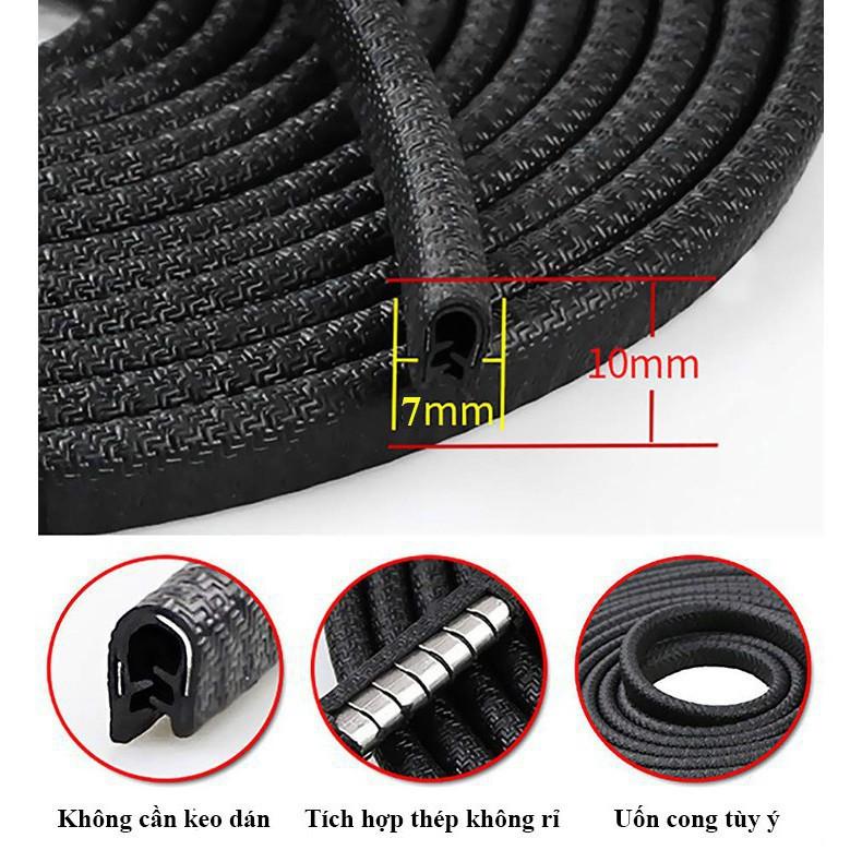Cuộn nẹp viền cao su chữ U lõi thép chống xước ,va đập viền cửa ô tô