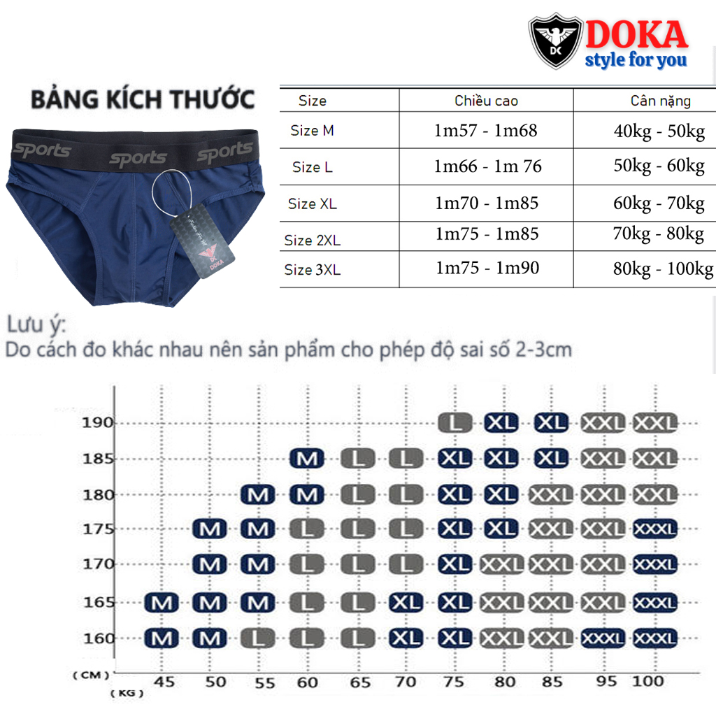 Combo 10 Quần Lót Nam tam giác thun cotton mềm mịn thoáng mát thấm hút mồ hôi co giãn 4 chiều cao cấp thương hiệu Doka PQL10 - Màu Ngẫu Nhiên