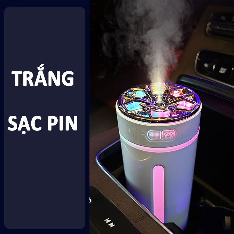 Máy tạo độ ẩm trên ô tô công nghệ AI, 6 lõi lọc và 2 chế độ phun - D1676