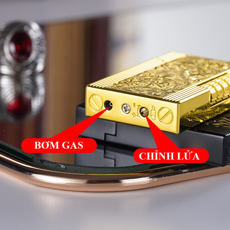 Bật Lửa Dupont Hoa Văn Chiếc Lá – Xài Gas