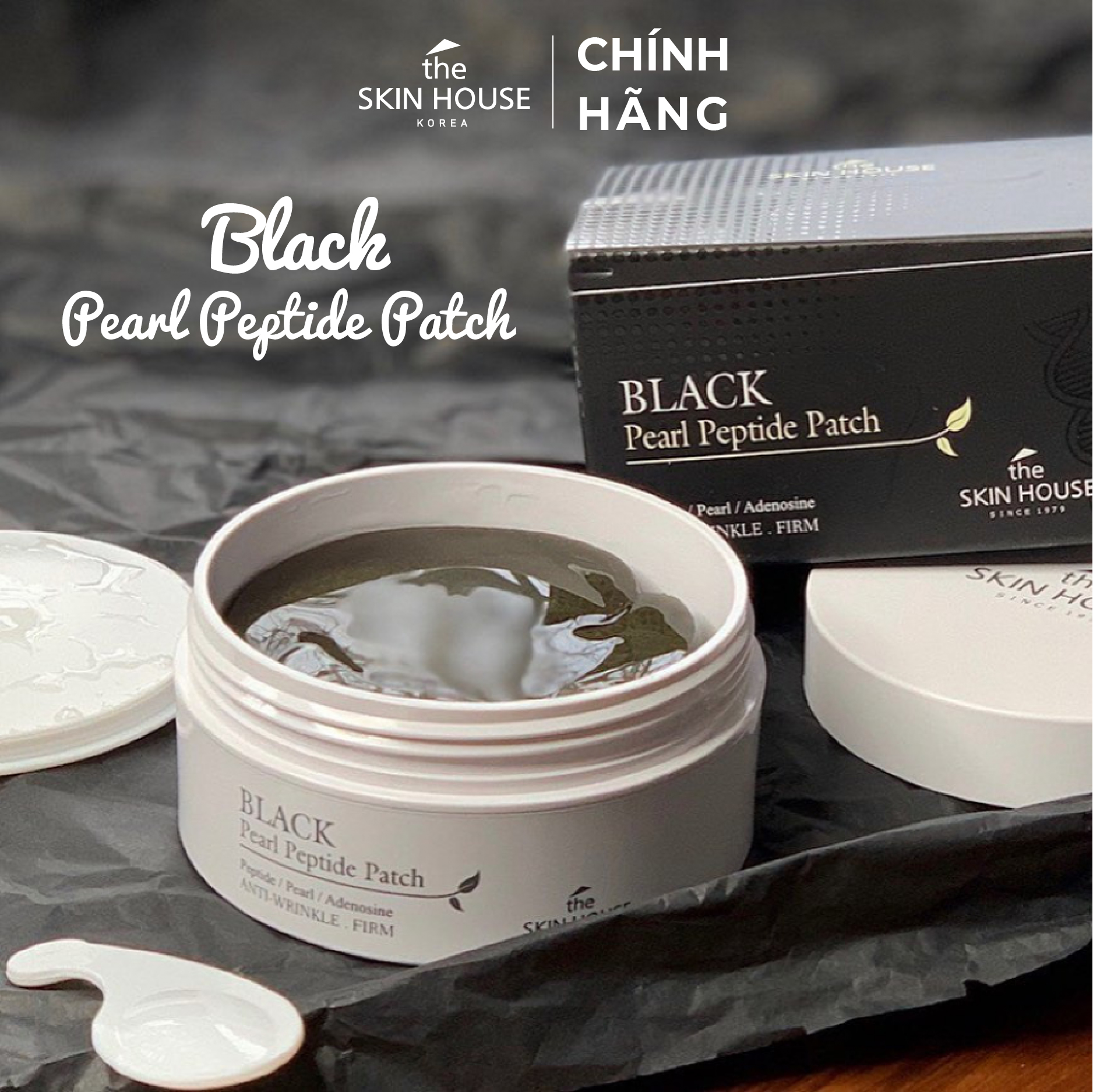 T63 Mặt nạ Peptide Ngọc Trai đen xóa nhăn vùng mắt - BLACK PEARL PEPTIDE PATCH 90g