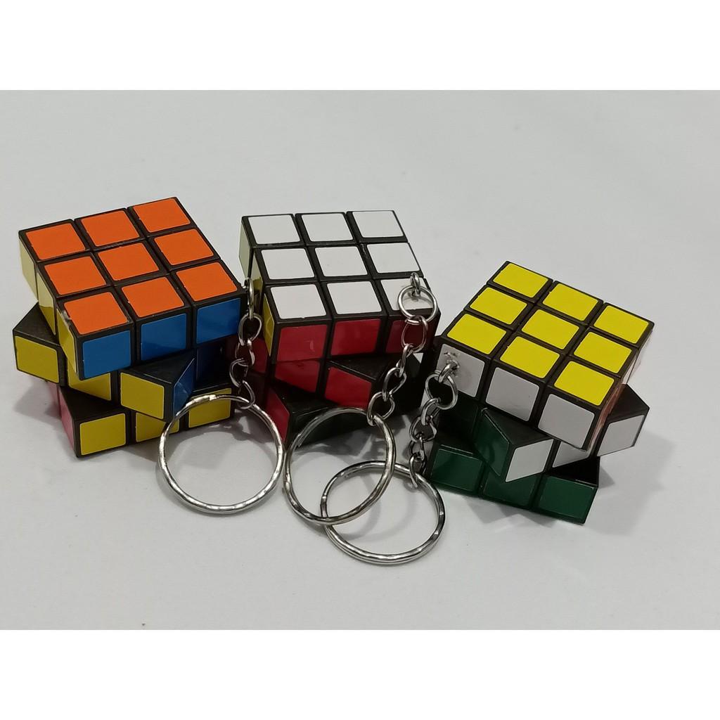 Móc khóa rubik 3*3cm-Móc Khóa Rubik 3x3 Xoay Được Khối Lập Phương Rubik 3 Tầng Keychain-Móc khóa rubik vuông 3x3 độc đáo