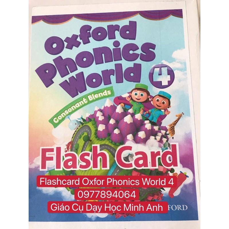 Flashcards Oxford  World 4 ️96 Thẻ dạy Phonics thiết kế hai mặt cho trẻ mầm non️