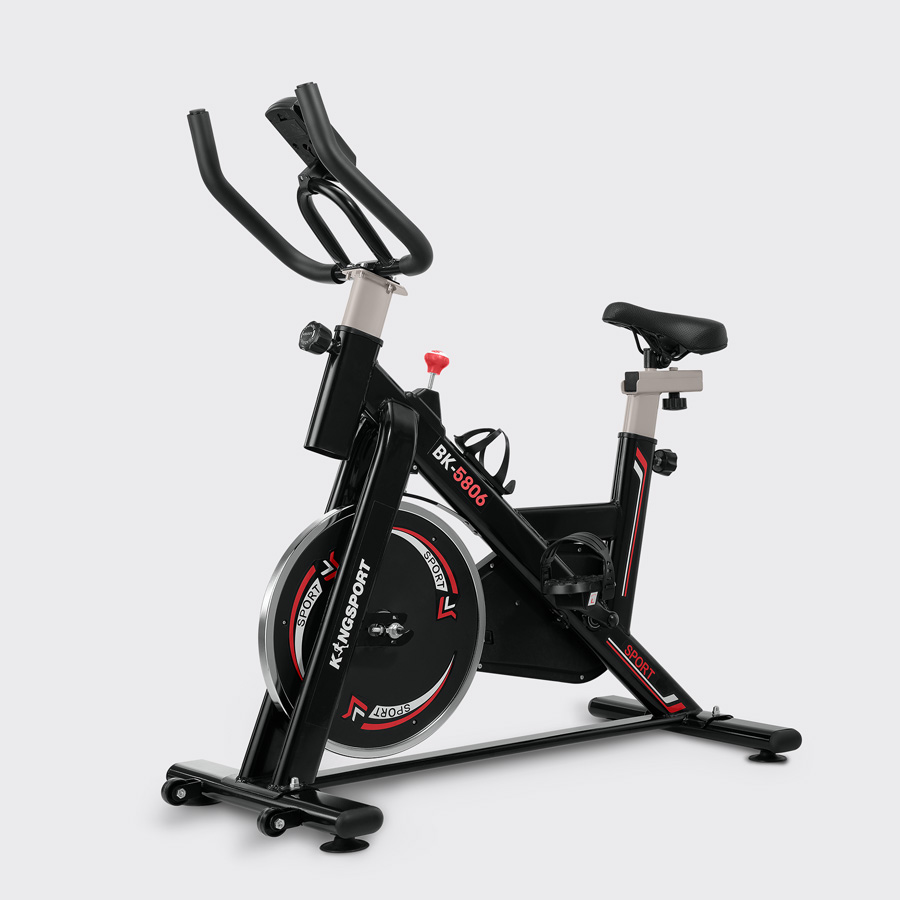 Xe đạp tập thể dục tại nhà Kingsport BK-5806, tích hợp đồng hồ thông minh đo nhịp tim và các thông số khi tập luyện, cân nặng phù hợp từ dưới 70-75kg