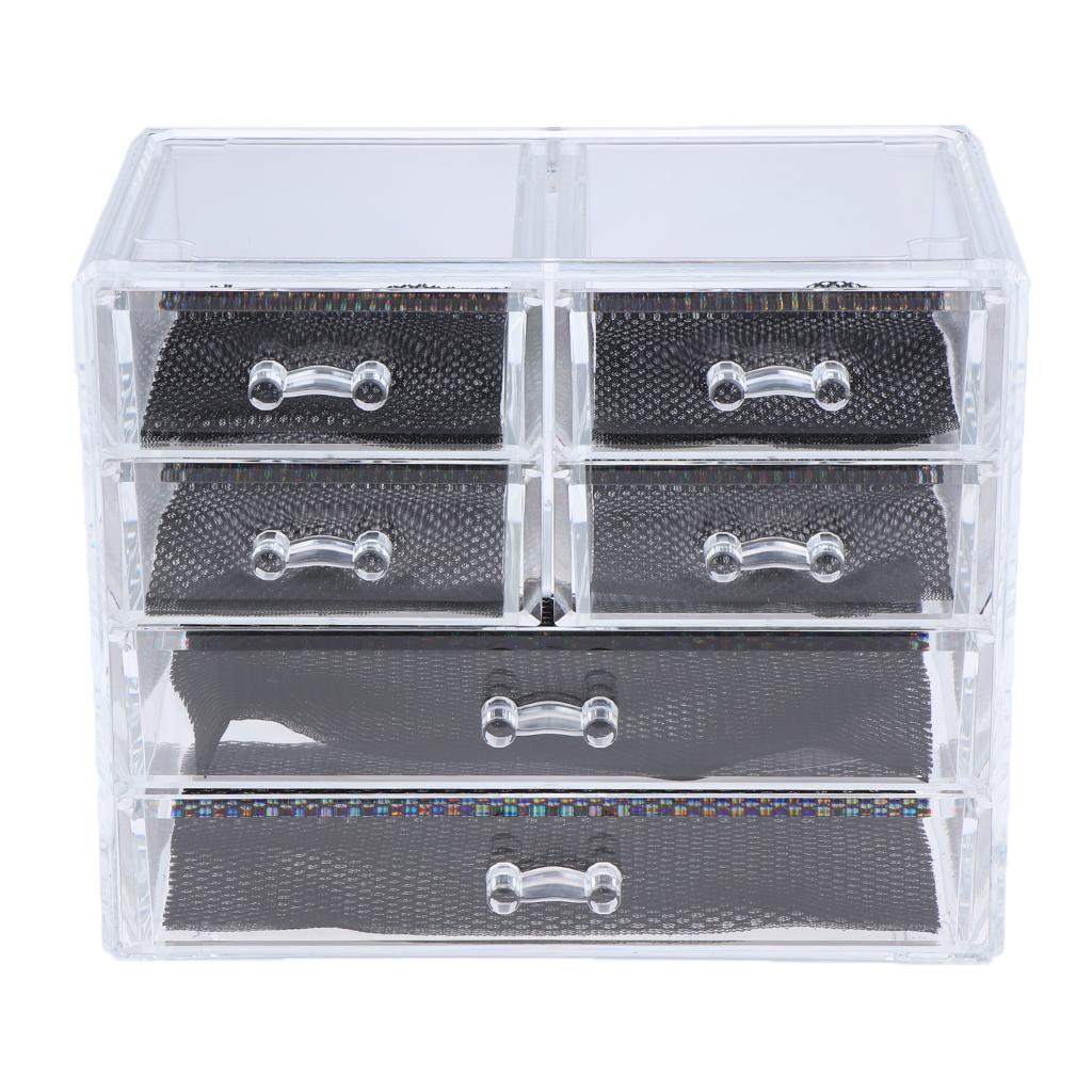 Acrylic Makeup Drawer Organizer Jewelry Nail Art Tools Storage Display Case  6