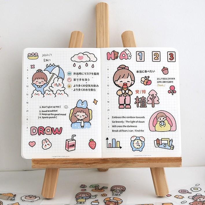 Bộ 20 miếng sticker nhãn dán dễ thương dán trang trí TELADO ST13