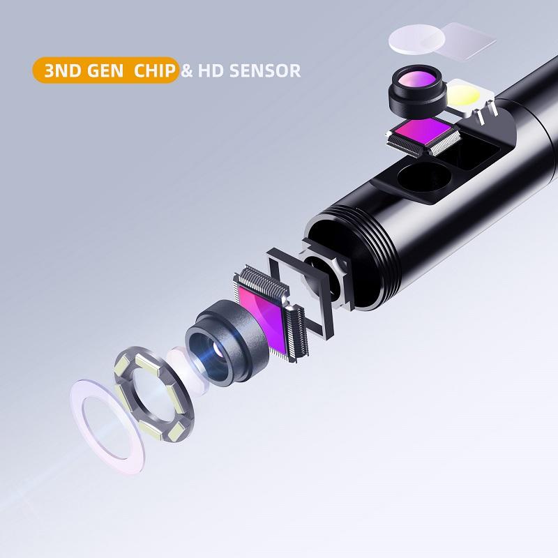 Màn Hình IPS 4.5” Máy Nội Soi Công Nghiệp 8MM/5.5MM/3.9MM Camera Ống Kính Kép Đơn Kiểm Tra Ô Tô Borescope HD1080P 9 Đèn LED Chống Thấm Nước