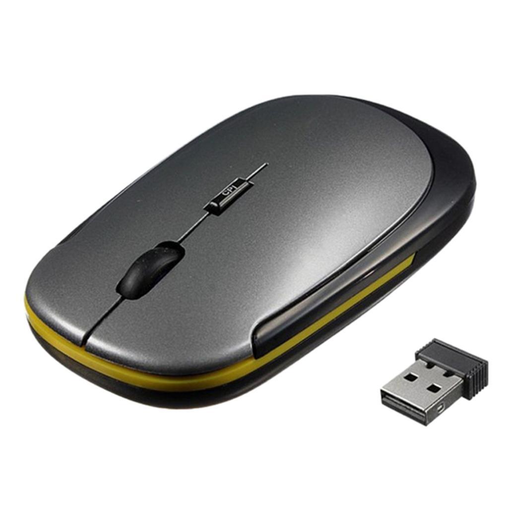 Slim Wireless Optical Mouse  Mice 1000DPI Adjustable Computer Grey