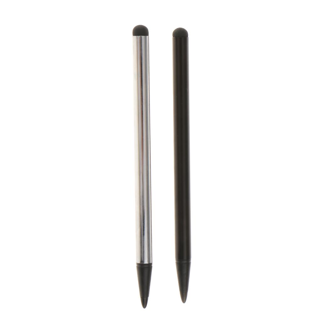 2Pieces Capacitive Pen Touch Screen Stylus Pens for Tablet/ipad Black+Silver