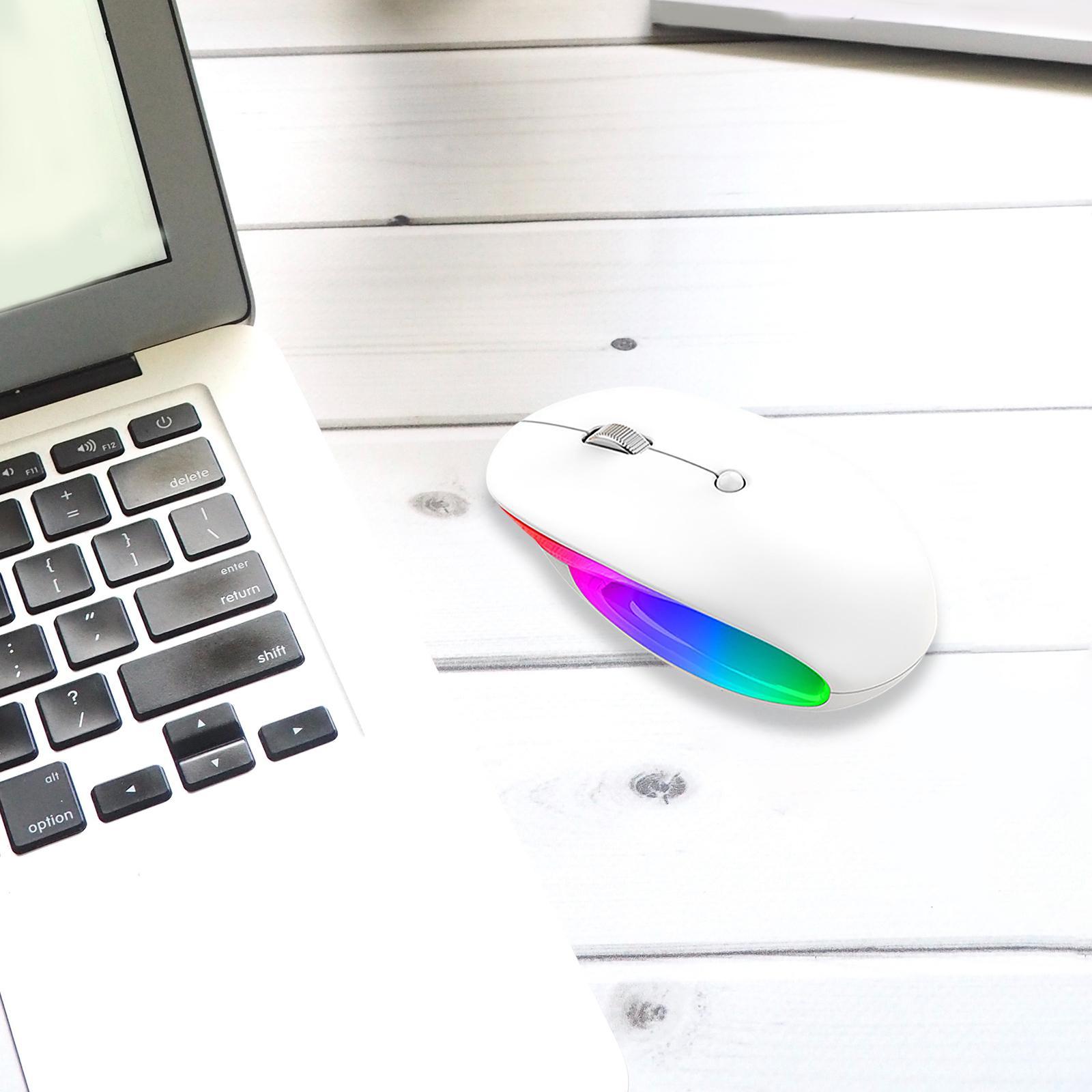 Wireless Bluetooth Mouse BT5.1 2.4GHz LED Lights with USB Receiver for PC Laptop Business
