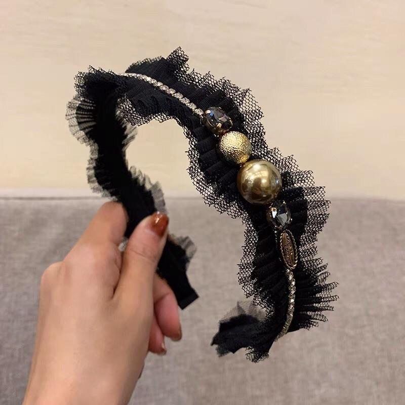 Cài tóc ren phối đá tiểu thư