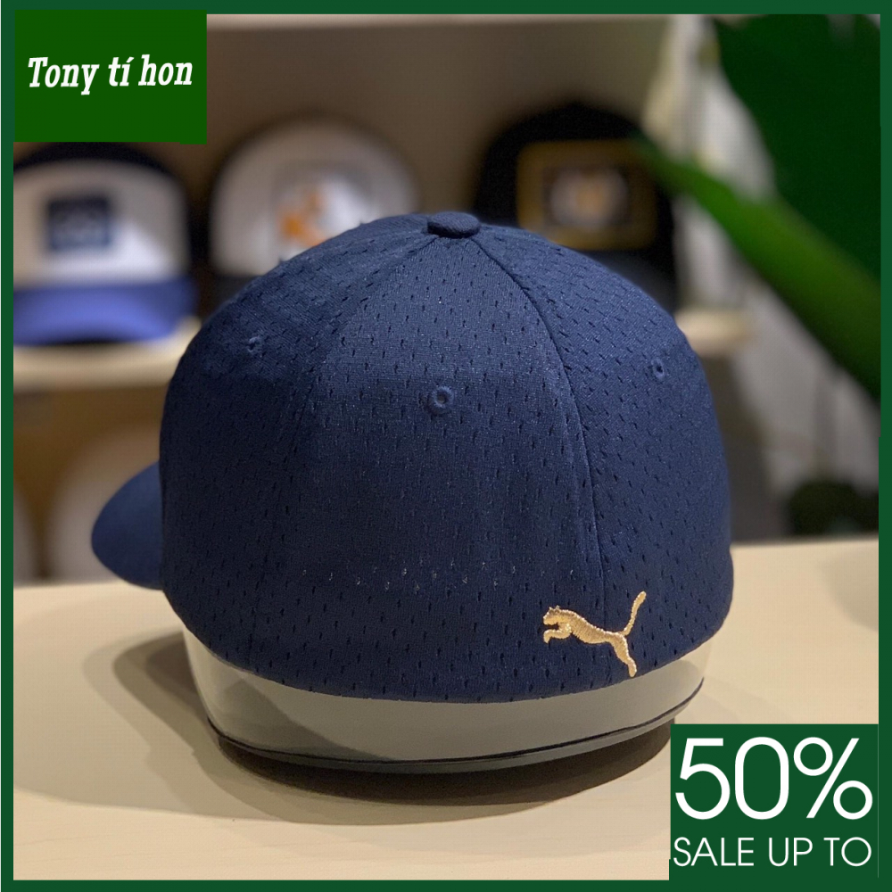 Tony tí hon - Mũ/nón kết lưỡi trai PM thêu logo bên, phối chữ, phối lưới, bít đuôi thời trang nam nữ cao cấp - màu xanh/ màu đen