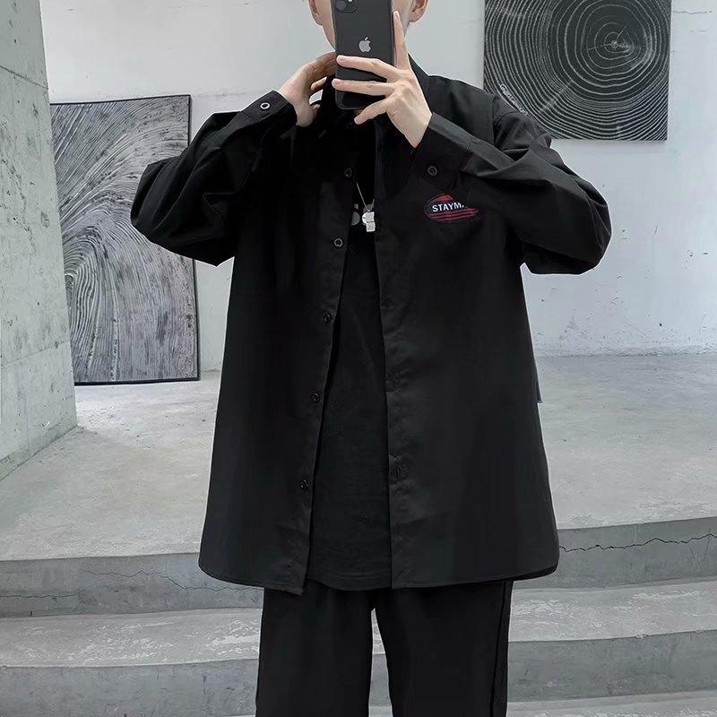 NEW Áo Sơ Mi Nữ Tay Dài Màu Trơn Phong Cách Hàn Quốc