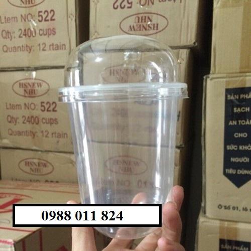 Cốc nhựa đáy bầu 500ml – Ly nhựa chữ U 500ml có thể dập màng làm nắp