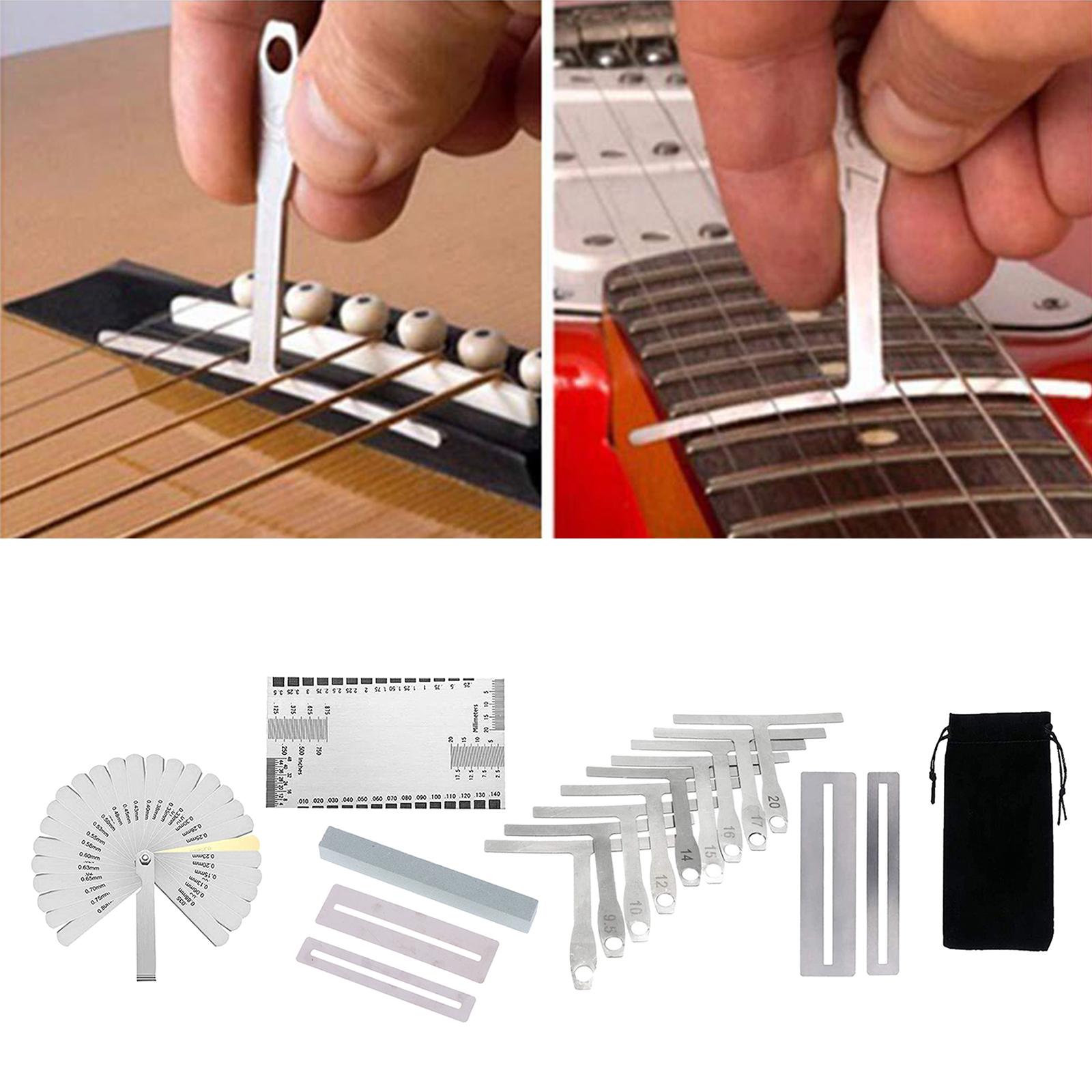Guitar Luthier Tools Luthier Measuring Tools Set Guitar Set Up Kit with Carry Bag for Guitar, Bass, Banjo, Ukulele, Mandolin