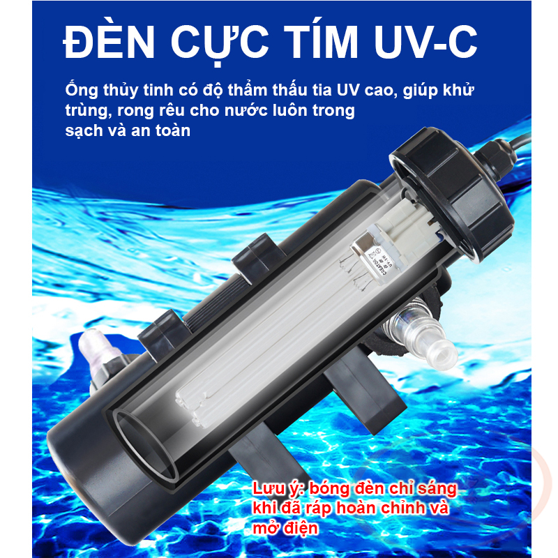 Đèn UV Atman 5W, 9W, 11W, 18W, 36W UV-Lamp diệt vi khuẩn tảo hại bể cá tép