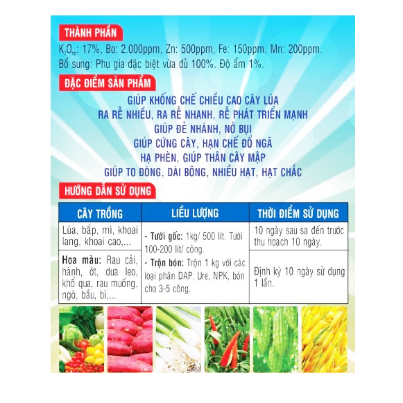 Phân bón VIGAMI POTAS cứng cây 1KG