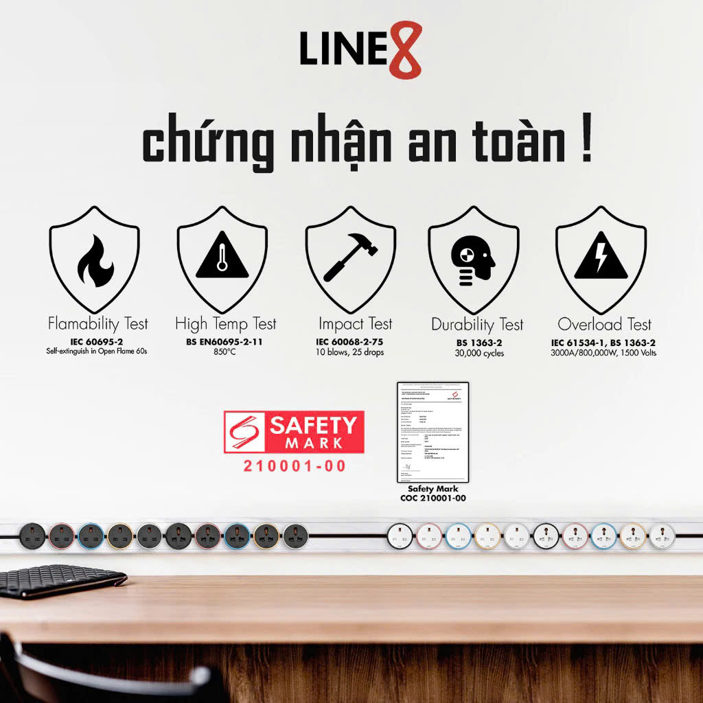 COMBO (01 Thanh Ray Điện Line8 (60cm/ Pearl White) + 3 Ổ Cắm Zen MLT