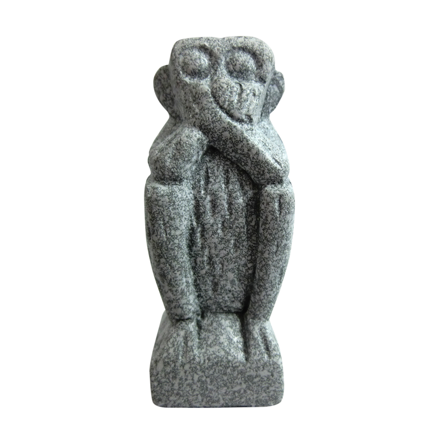 Tượng đá bộ ba khỉ tam không - màu đá -size mini