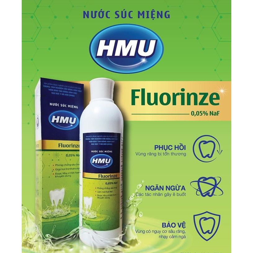 Nước súc miệng HMU Fluorinze 0.05% NaF 250 ML