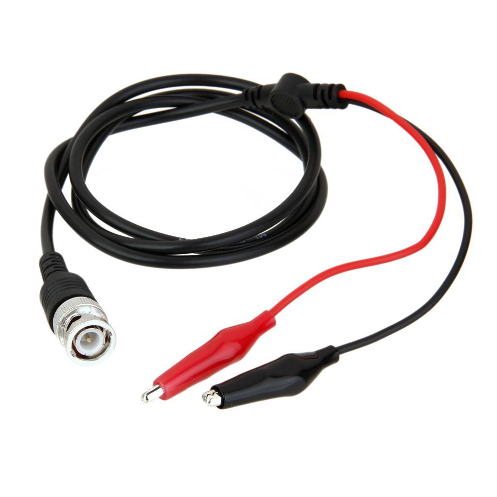 2pcs BNC Male Plug Q9 to Dual Double Alligator Clip Connector Probe Cable