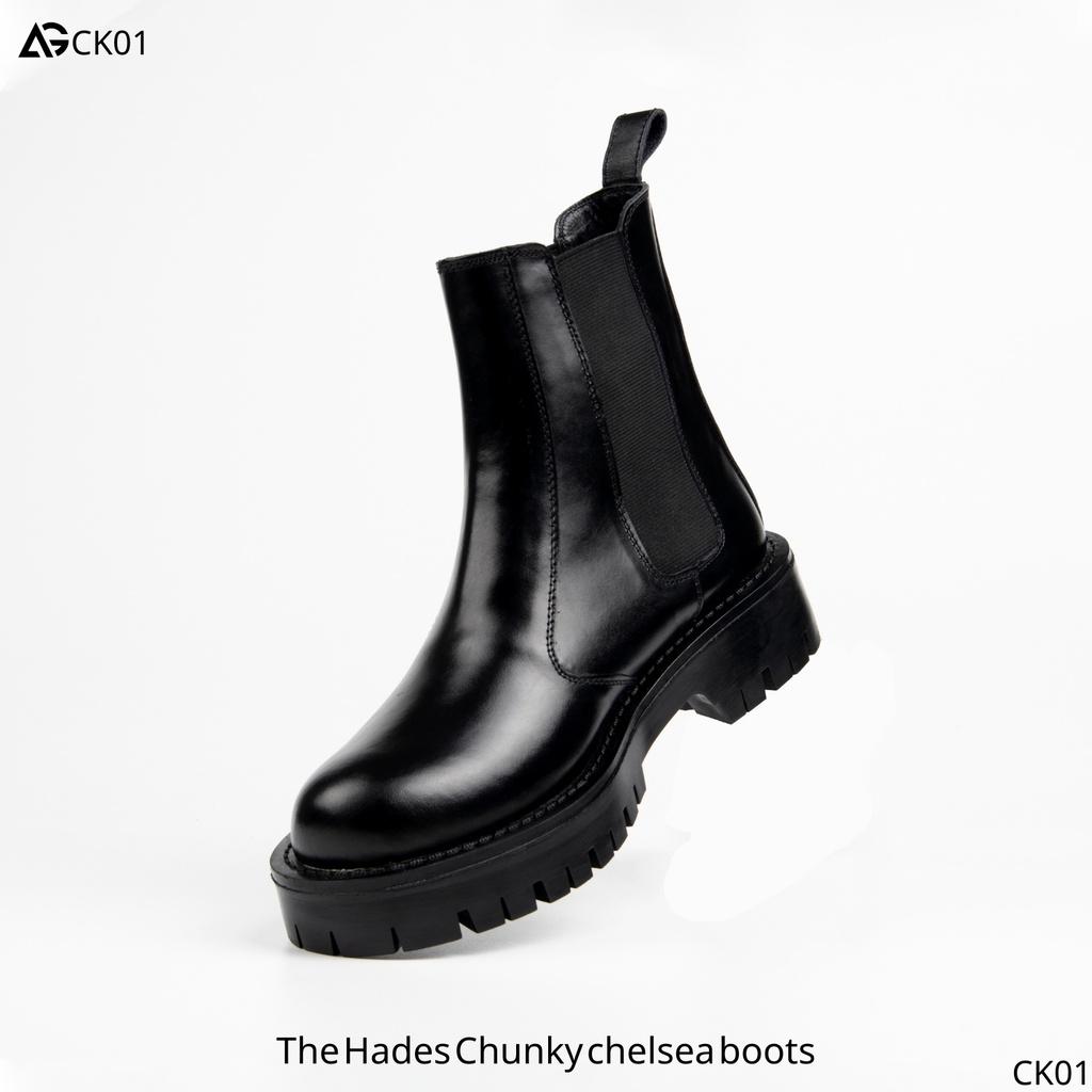 Giày Chelsea boot đế cao 4,5cm The Hades Chunky Chelsea boots August CK01  bảo hành 12 tháng