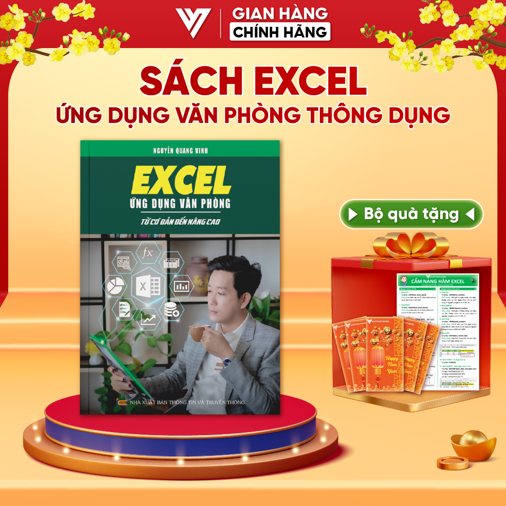 Sách Excel Ứng Dụng Văn Phòng Đào Tạo Tin Học Từ Cơ Bản Đến Nâng Cao Có Kèm Video Khóa Học