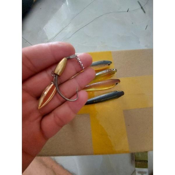 Combo lưỡi móc mồi mềm thép ar15 kèm mồi mềm