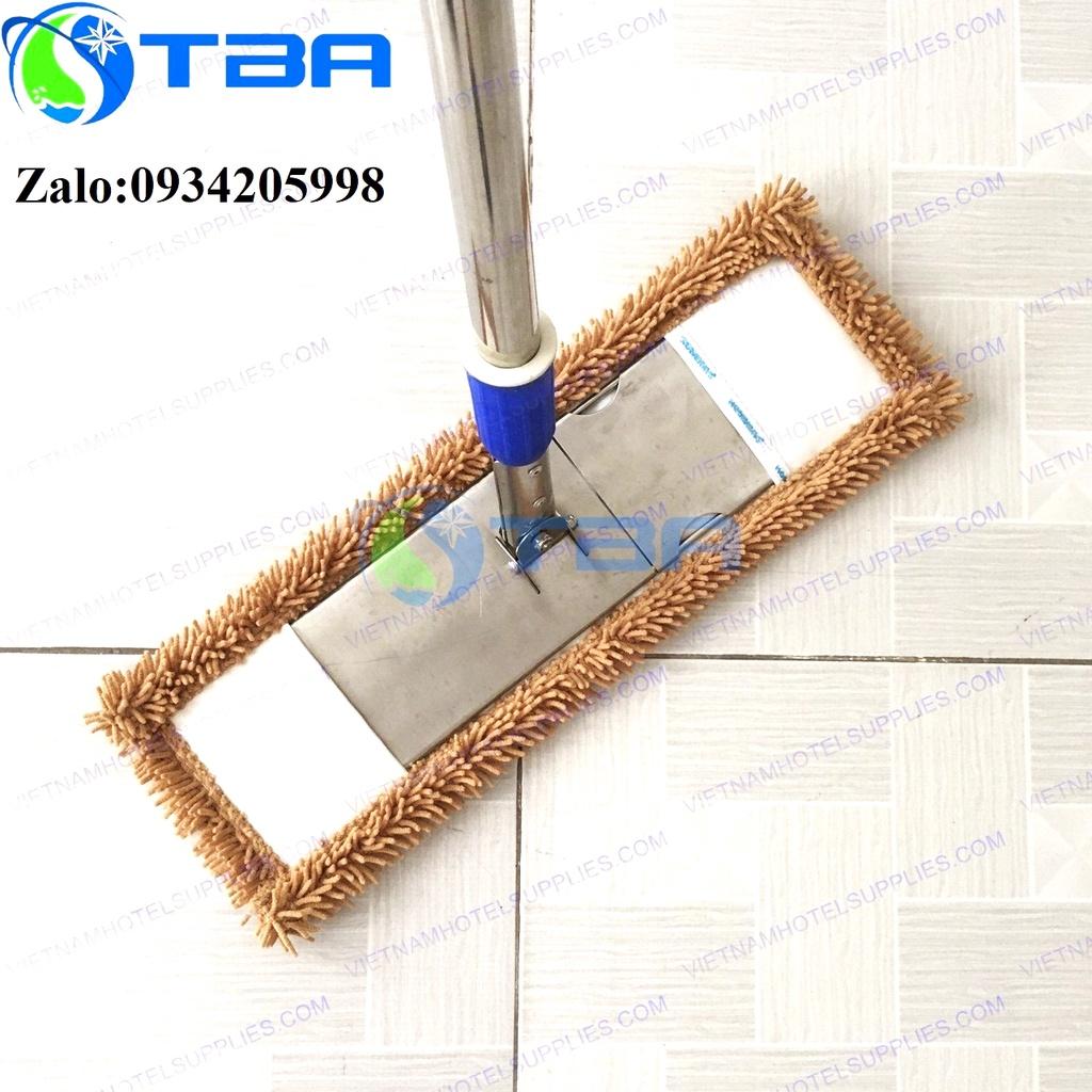 Cây lau sàn công nghiệp bản 45cm cán tăng đơ nhập khẩu cao cấp với sợi microfifer màu nâu siêu thấm hút