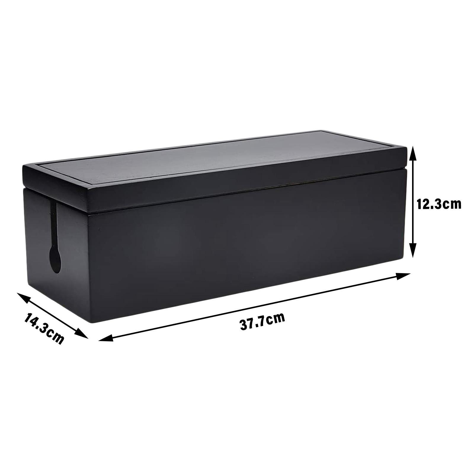 Cable Management Box Cord Organizer Wire Hide Charger Storage Black