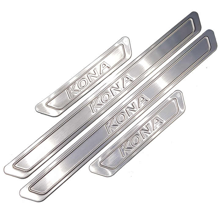 Bộ Ốp bậc cửa, Nẹp bước chân INOX dành cho xe Hyundai Kona