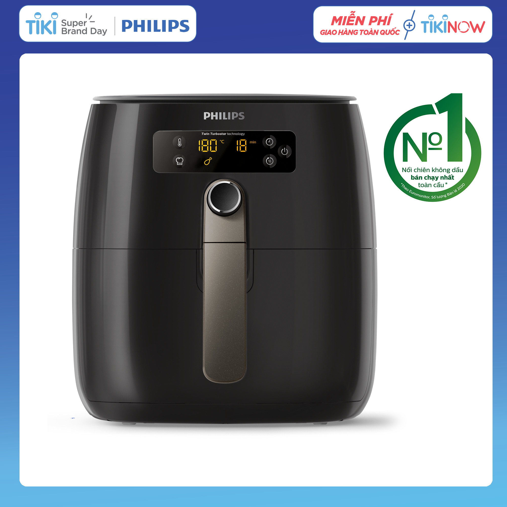 Hình ảnh Nồi Chiên Không Dầu Philips HD9745 (1500W) - Hàng Chính Hãng Hình ảnh Nồi Chiên Không Dầu Philips HD9745 (1500W) - Hàng Chính Hãng