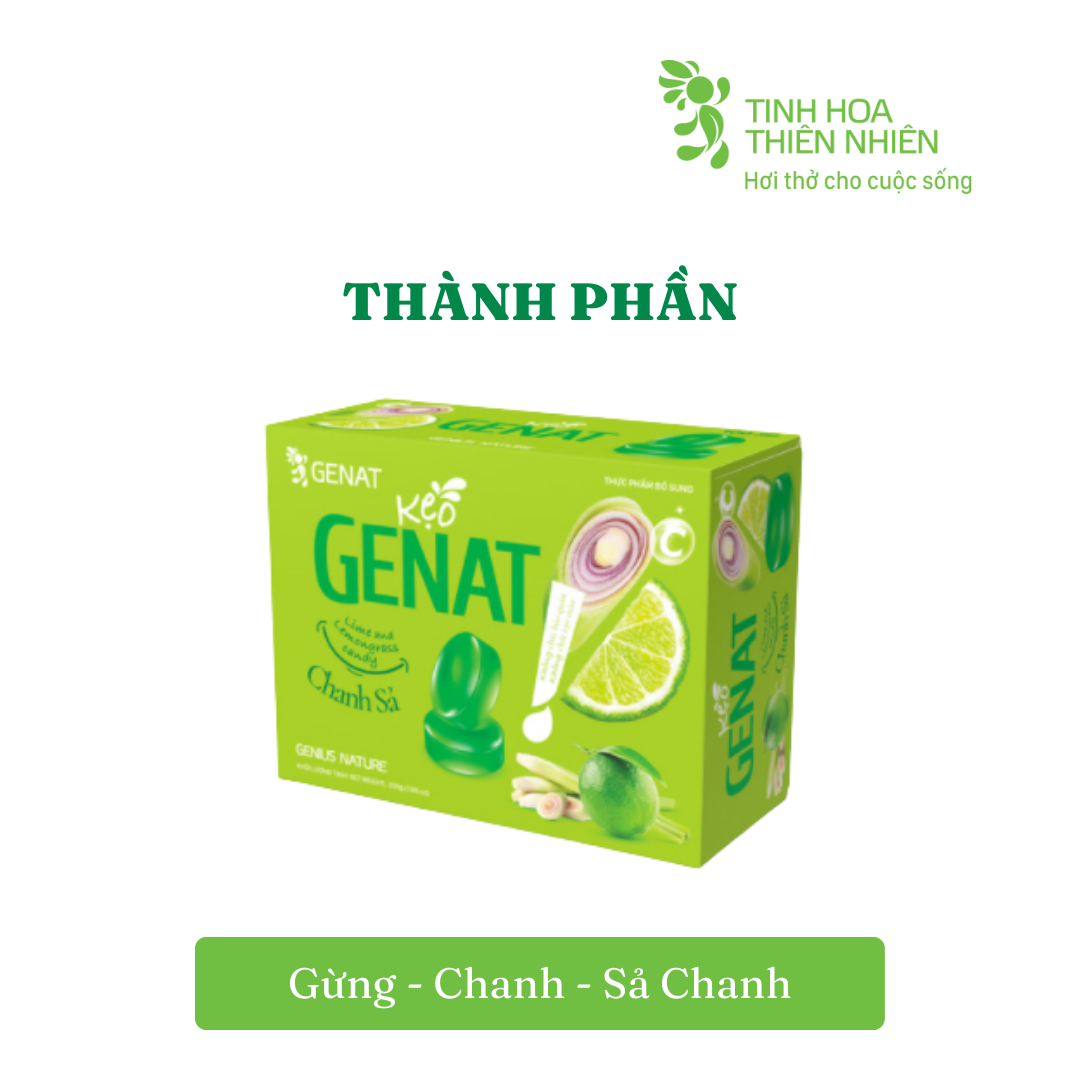 Kẹo ngậm Genat Chanh Sả (Hộp 100 viên)