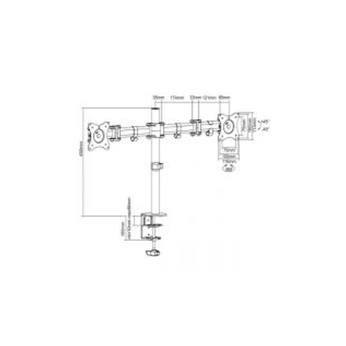 Giá đỡ màn hình máy tính đôi, arm đỡ 2 màn hình Lumi Legend LDT07-C024