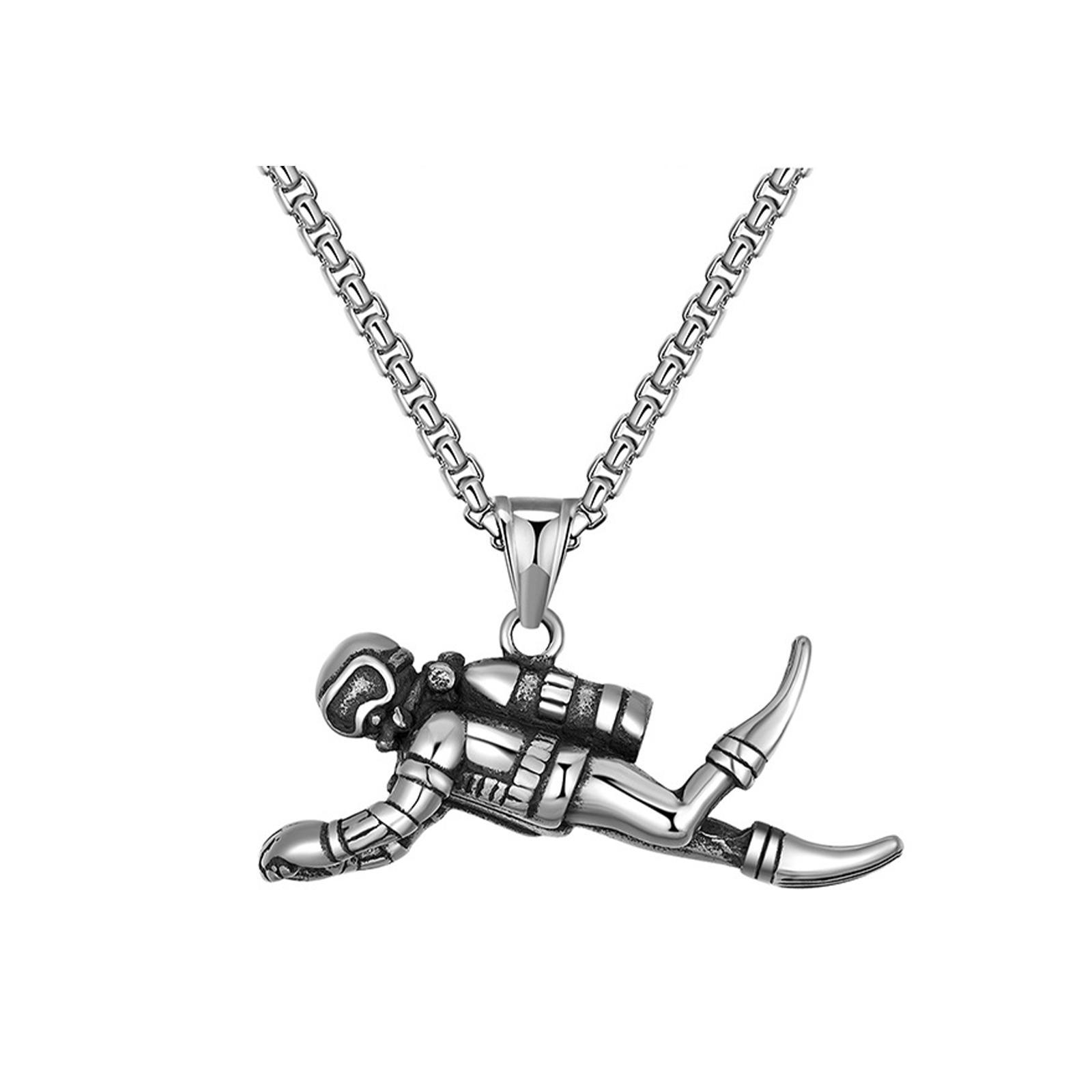 Trendy Diving Frogmen Necklace Jewelry High Polished for Girls Men Lover