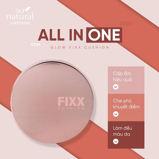 Phấn Nước Trang Điểm Lâu Trôi Glow Fixx Cushion SPF50+ / PA++++ So Natural Hàn Quốc