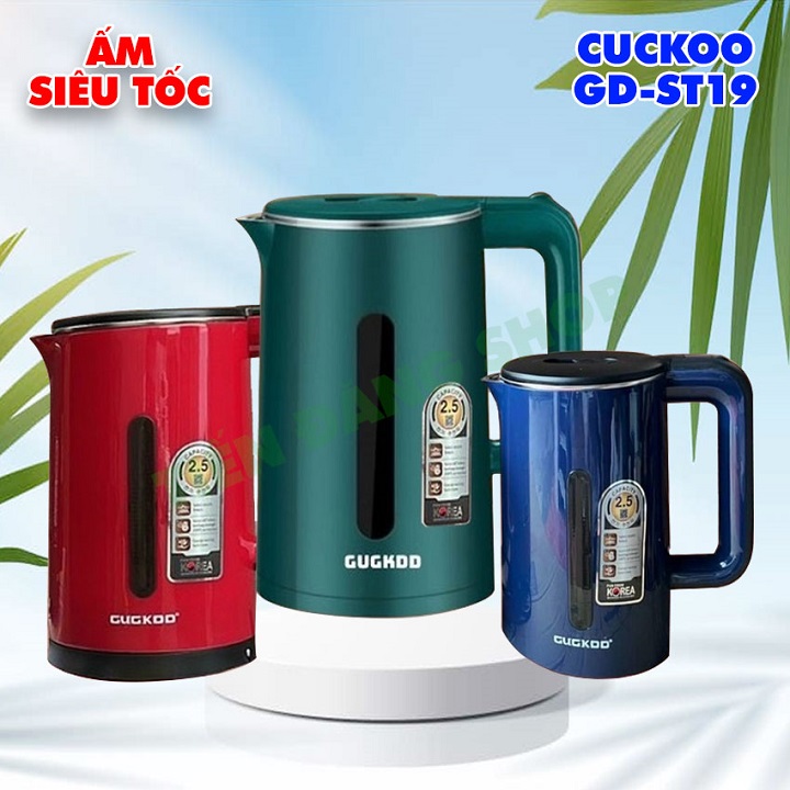 Bình đun nước siêu tốc công suất 1500W đun sôi cực nhanh, dung tích 2.5L, 2 lớp cách nhiệt an toàn